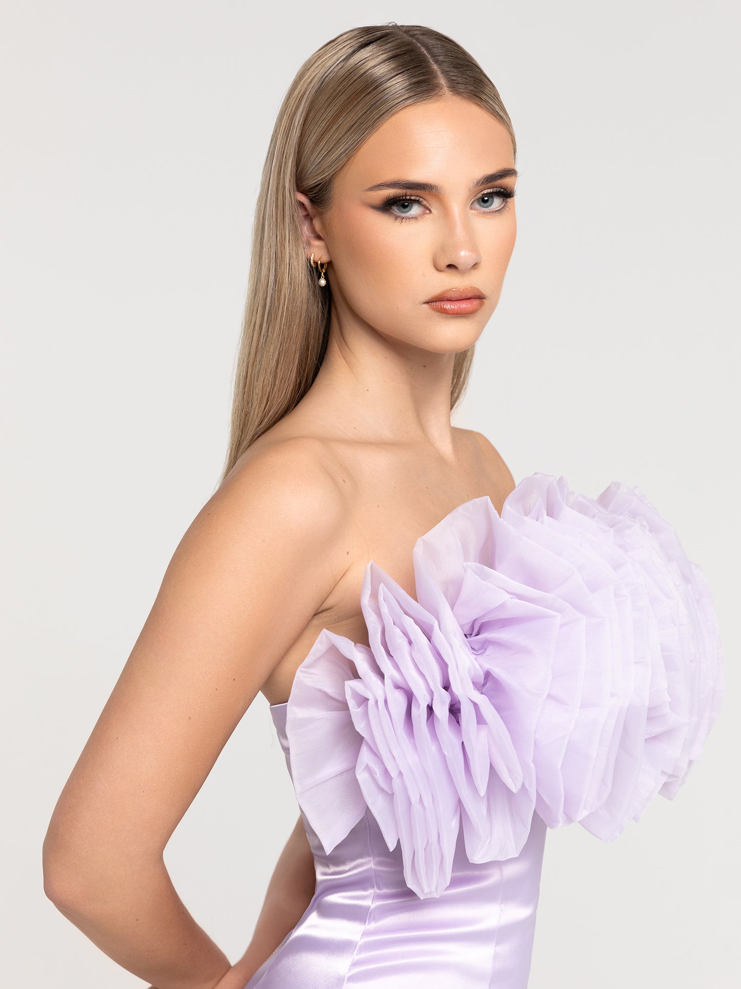 CHECKRY DRESS - LAVENDAR