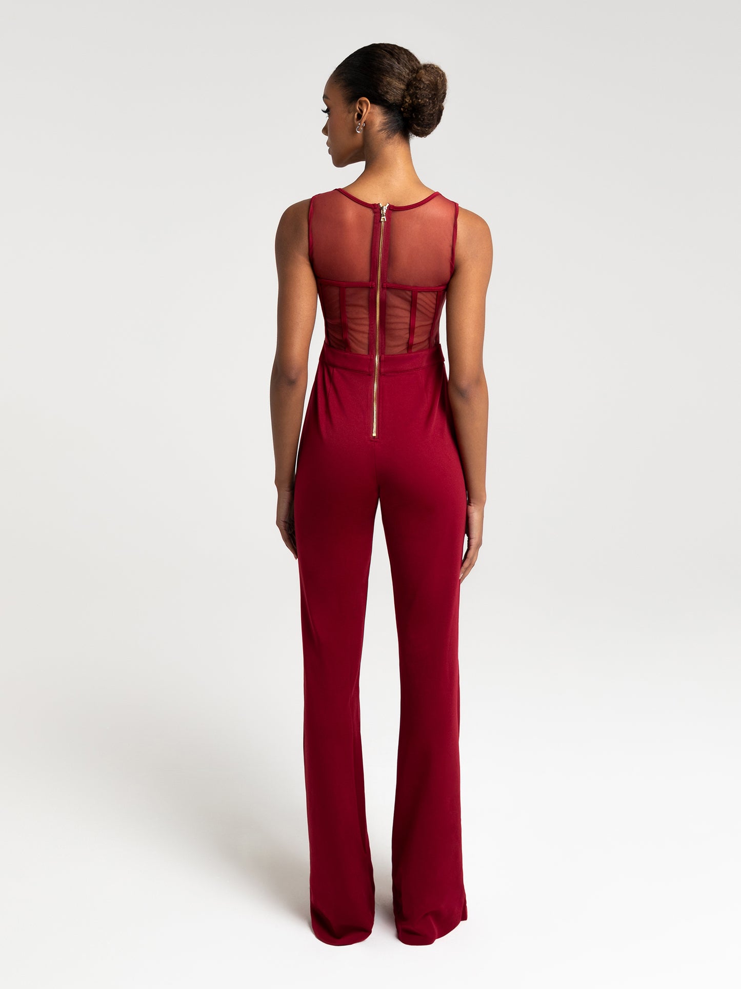 DONICA CORSET JUMPSUIT - BURGUNDY