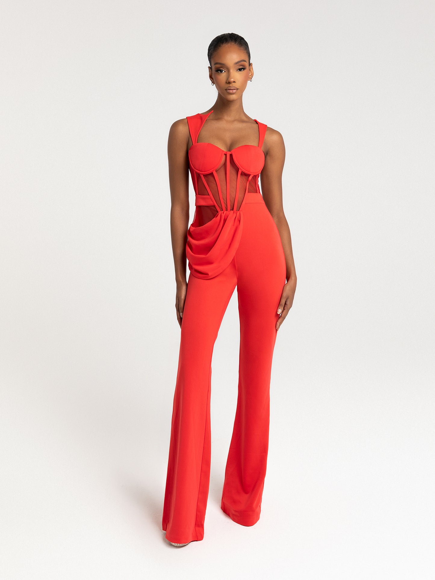 DONICA CORSET JUMPSUIT - COREL RED