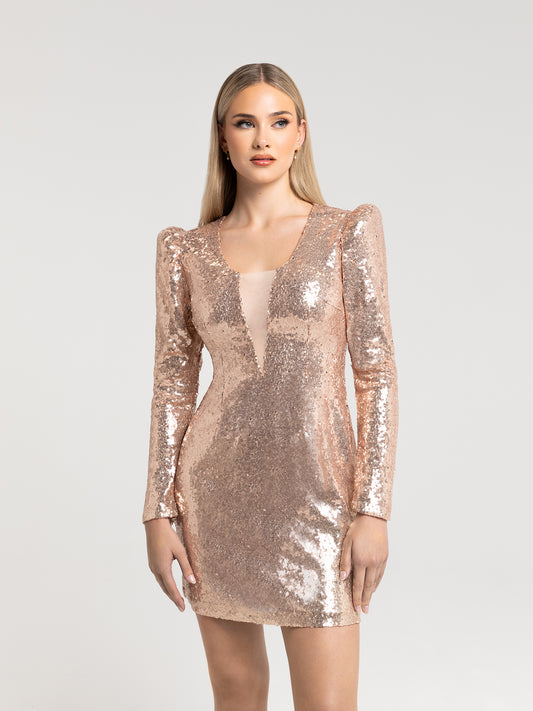 KERON MINI DRESS - CHAMPAGNE