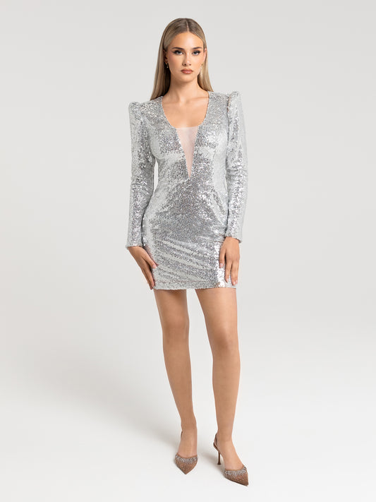 KERON MINI DRESS - SILVER