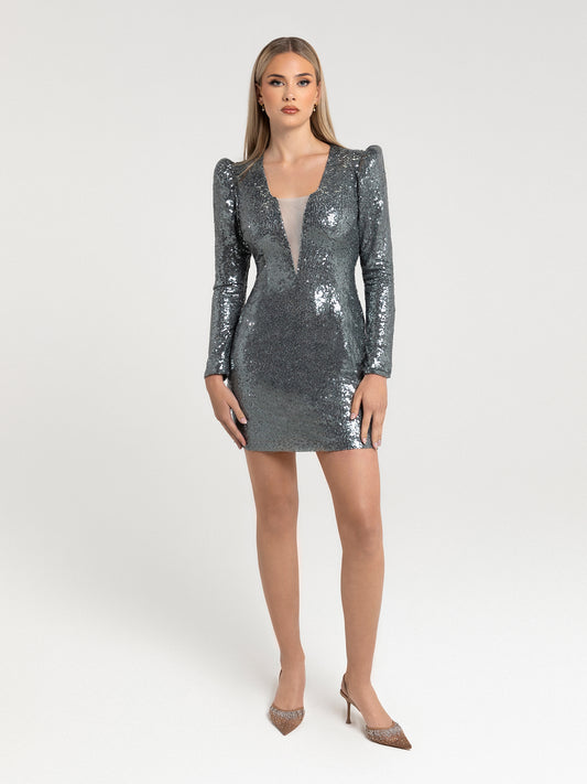 KERON MINI DRESS - GREY